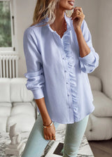 Chesley - Elegante und stilvolle gestreifte Bluse – Blau