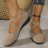 Luvinia - Bequeme Keilabsatzschuhe für Damen – Beige