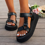 Neelee – Sandalen Mit Klettverschluss Und Plateau – Schwarz