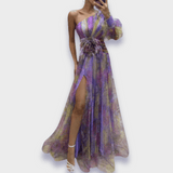 Elegantes Handgefertigtes Damenkleid Für Festliche Anlässe – Bequem Und Stilvoll – Lila