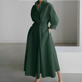 Jasmyn - Elegantes Swing-Kleid für Damen – Armee grün