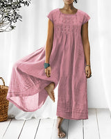 Claudia - Stilvoller kurzärmeliger Jumpsuit für Damen – Rosa