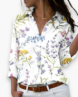 Damen Lässige Druckbluse | Zeitloser Stil – Weiß