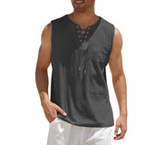 Alexia - Bequemes, ärmelloses Tanktop für Herren – Schwarz