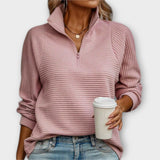 Ayla | Halfzip Damenpullover – Hellrosa