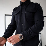 Dave | Stilvolles Overshirt für Herren – Schwarz