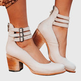 Nina - Damen Elegante Pumps mit Blockabsatz und Komfortpolsterung – Weiß