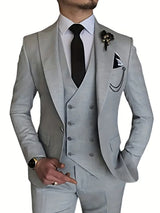 Herren Business-Set | Blazer, Weste und Hose in klarer Form – Grau