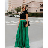 Viviana |  Damenmode Lässiger langer Rock – Grün