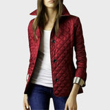 Verity | Lässige Steppjacke mit umgeschlagenem Kragen – Dunkelrot