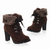 Damen winterstiefel mit absatz – stylisch und warm – Braun
