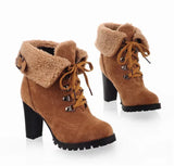 Damen winterstiefel mit absatz – stylisch und warm – Gelb