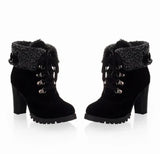Damen winterstiefel mit absatz – stylisch und warm – Schwarz