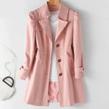 Damen Trenchcoat mit Kapuze | Winter – Rosa