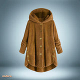 Teddyjacke – mit knöpfen und kapuze – Gelb
