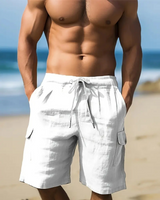 Herren Bequeme Cargo Shorts | Kurze Hosen für Sommer – Weiß
