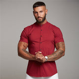 Andres - Kurzarmhemd mit schmaler Passform – Rot