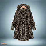 Teddyjacke – mit knöpfen und kapuze – Dunkler Leopard