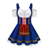 Damen Mini Dirndlkleid in Kurzform | Trachtenkleid mit klassischen Elementen – Blau