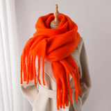 Oneka - Winterschal aus Kaschmir – Orange