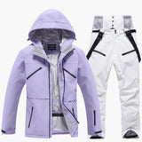 Zweiteiliges Ski Set für Unisex – Lila / Weiß