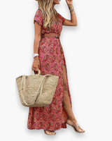 Frauen’s Elegantes Sommerkleid | Maxi – Dunkel Rot