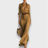 Nirelle – Wickelkleid mit Taillengürtel – Beige