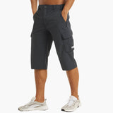 Herren Sommer Cargoshorts mit Stretchstoff und Reißverschlusstaschen – Dunkelgrau