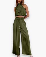 Damen Eleganter Jumpsuit | Festlich Sommer Jumpsuit – Olivgrün