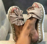 Seina – Bequeme Sandalen mit Schleifendetail – Khaki