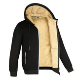 TOMMY - Kapuzenpullover mit Reißverschluss aus Fleece – Schwarz