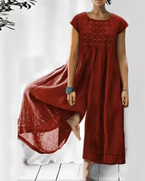 Claudia - Stilvoller kurzärmeliger Jumpsuit für Damen – Rot