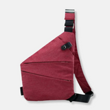 Liv | Sichere Schultertasche aus Nylon – Bordeauxrot