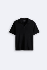 Stilvolles Strick-Poloshirt für einen eleganten Look – Schwarz