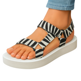 Selenaa – Bunte Komfort-Sandale – Zebra Weiß