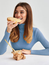 Klassischer Rollkragenpullover für Damen | Lässig – Meeresblau