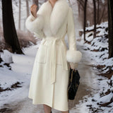 Sera - Eleganter Warmer Wintermantel – Weiß