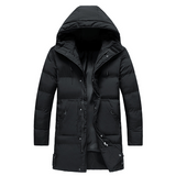 Herren Winterjacke | Gepolsterter Mantel Mit Kapuze – Schwarz