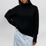 Stefanie™ | Strickpullover mit Rollkragen – Schwarz
