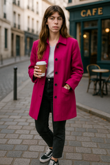 Natalie - Freizeitblazer mit Kapuze – Rosa