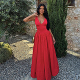 Hortensia | Damen A-Linien Kleid mit V-Ausschnitt und taillierter Weste – Rot