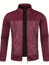 Grzegorz – Langärmelige Strickjacke Mit Reißverschluss – Burgunderrot