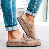 Lina - Lässige Wildleder-Slipper mit Schnalle und Stil. – Aprikose