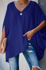 Lela - Elegante lockere Bluse für Frühling und Sommer – Blau