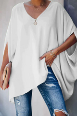 Lela - Elegante lockere Bluse für Frühling und Sommer – Weiß