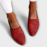 Jesselle - Gewebte Slingback-Ballerinas – Rot