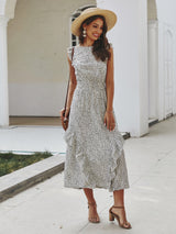 Camila - Midikleid mit Rüschen – Weiß