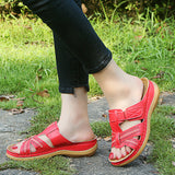Clara - Burgundfarbene Komfortsandalen mit ergonomischem Design und weicher Innensohle – Rot