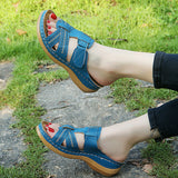 Clara - Burgundfarbene Komfortsandalen mit ergonomischem Design und weicher Innensohle – Dunkelblau
