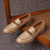 Tyleigh | Slipper mit runder Spitze und klobigem Absatz – Aprikose